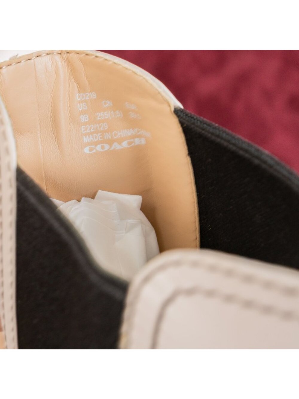 Coach Women Alexa Black White Leather Platform Mid Chelsea Lug Boots size 9 - Picture 8 of 10